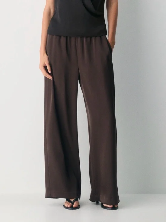 Aritzia Lodge Pants Satin Rich Mocha Brown - Picture 6 of 6